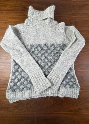 Pull Sézane col roulé gris motif jacquard – alpaga & laine – taille M, merk: Sézane, staat: Heel goed, maat: M / 38 / 10, € 95,90, € 101,40 inclusief Kopersbescherming