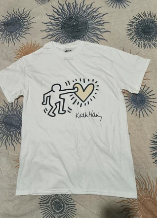 T-shirt Keith Haring blanc Motif cœur & silhouette 100% coton Taille M, brand: Coton, condizioni: Nuovo senza cartellino, taglia: M, €14.99, €16.44 include la Protezione acquisti