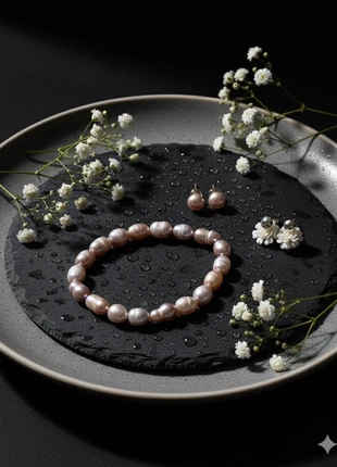 Ensemble de bijoux perles de culture & argent 925/950 – bracelet + boucles d’oreilles, marque: Perú, état: Neuf avec étiquette, 14,90 €, 16,35 € Protection acheteurs incluse