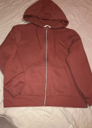 Sudadera con capucha y cremallera completa en color burdeos – cómoda y moderna, marca: Primark, estado: Muy bueno, tamaño: L / 40 / 12, 7,00 €, 7,35 € Protección al comprador incluida