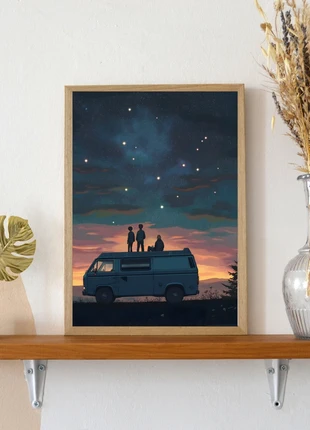 Affiche illustration " Van Life Nuit Étoilée ", marque: lamaisondelaffiche, état: Neuf avec étiquette, 9,90 €, 11,10 € Protection acheteurs (Pro) incluse