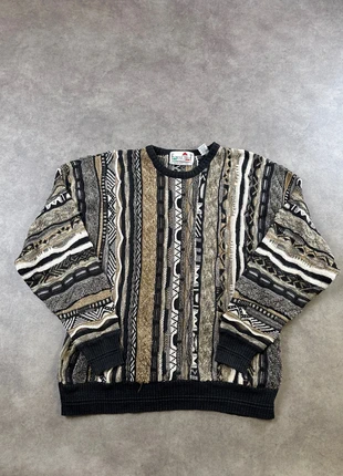 Pull vintage maille texturée coton 3D noir et beige Florence Tricot style Coogi taille XL homme #324, brand: Florence tricot, condition: Very good, size: XL, €50.00, €53.20 includes Buyer Protection Pro