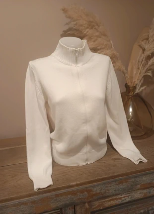Pull zippé vintage y2k col montant côtelé effet seconde peau taille M, merk: Vintage Dressing, staat: Heel goed, maat: M / 38 / 10, € 15,00, € 16,45 inclusief Kopersbescherming