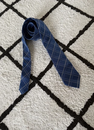 Very good blue grey Mango Man checkered ruit silk tie 7cm gravata cravate corbata cravat stropdas, merk: Mango Man, staat: Heel goed, € 11,99, € 13,29 inclusief Kopersbescherming