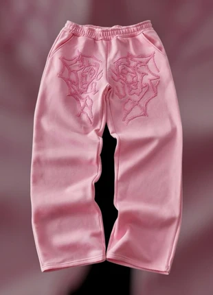 Pantaloni rosa Y2K con ricamo rose aesthetic / juicy vibe americana style baggy streetwear, marque: y2k, état: Neuf sans étiquette, taille: L, 39,99 €, 42,69 € Protection acheteurs incluse