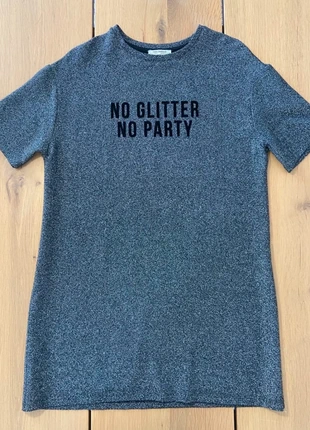 Robe Courte Zara Trafaluc pailletée S T.36 "No Glitter No Party" à manches courtes, marque: Zara Trafaluc, état: Très bon état, taille: S / 36 / 8, 5,00 €, 5,95 € Protection acheteurs incluse