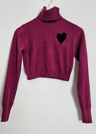 Petit pull crop coeur col roulé, marque: aucunes, état: Neuf sans étiquette, taille: S / 36 / 8, 5,00 €, 5,95 € Protection acheteurs incluse