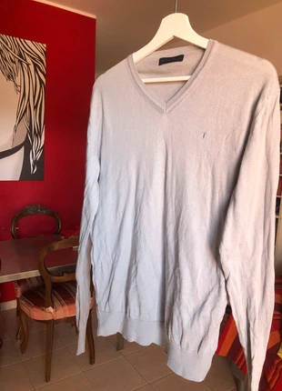 Trussardi_maglioncino_ 100% cotone_ grigio ghiaccio_ tg m_ scollo v, marque: Trussardi, état: Très bon état, taille: M, 17,40 €, 18,97 € Protection acheteurs incluse