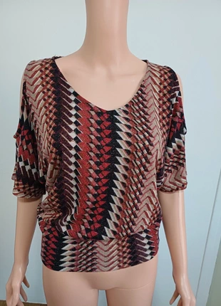 Blouse ajourée graphique – Couleurs d'automne – Taille S – mosquitos, brand: Mosquitos, condizioni: Ottime, taglia: S / IT 40 / EU 36, €6.95, €8.00 include la Protezione acquisti