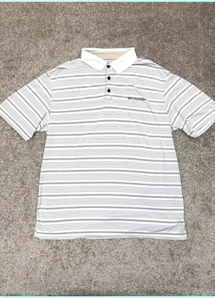 Polo à rayure de sport gris & blanc Columbia homme - L, marque: Columbia, état: Très bon état, taille: L, 15,00 €, 16,45 € Protection acheteurs incluse