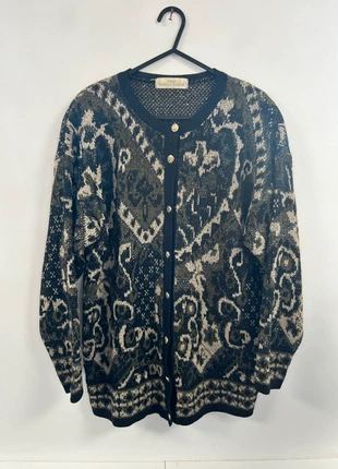 St Michael M&S Women Jacquard print cardigan black green charm buttons size 10, brand: St Michael, condition: Very good, size: S / UK 8-10, £17.00, £18.55 includes Buyer Protection