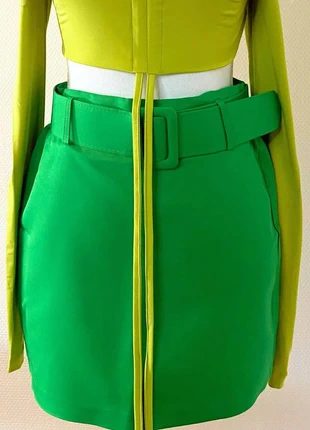 Black Fashion - Minijupe Ceinturée - Vert - Taille M, marke: Black Fashion, zustand: Neu, mit Etikett, größe: M / 38 / 10, 8,00 €, 9,10 € beinhaltet Vinted-Käuferschutz Pro