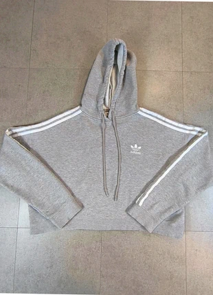 Sweat crop top à capuche Adidas Originals femme gris – taille 40 - Très bon état #99, brand: adidas, condizioni: Ottime, taglia: M / IT 42 / EU 38, €19.90, €21.60 include la Protezione acquisti