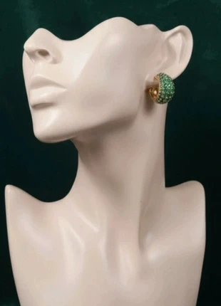 Orecchini a Cerchio Pave Smeraldo e Oro - Eleganza Senza Tempo, marque: Vintage Dressing, état: Neuf sans étiquette, 5,50 €, 6,48 € Protection acheteurs incluse