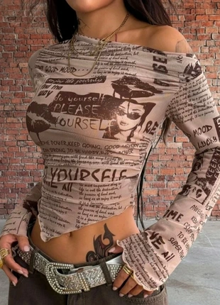 Top Y2K taille M/38 chic sexy imprimé streetwear tendance, marque: nidaria, état: Très bon état, taille: M / 38 / 10, 14,50 €, 15,93 € Protection acheteurs incluse