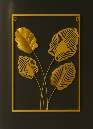 Voici un magnifique Cadre mural doré métal – 4 Feuilles design – 60x40 cm, marca: Art, estado: Muito bom, €12.00, €13.30 inclui Proteção do Comprador