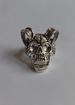 💀 Bague Crâne à Cornes Argentée – Bague Gothique Homme/Femme Style Démon – Anneau Rock💀, condition: New without tags, size: 19 mm Ø, €7.50, €8.58 includes Buyer Protection