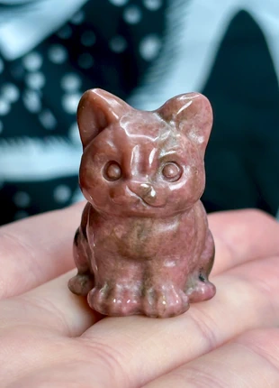 Rhodonite Crystal Cat Carving 💕, brand: Crystal, condition: New without tags, £5.55, £6.53 includes Buyer Protection