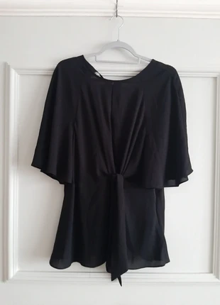 River Island Black Tie-Front Top – Size 18, brand: River Island, condition: Very good, size: XXXL / 18, £5.00, £5.95 includes Buyer Protection