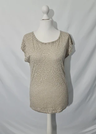 T-shirt imprimé beige Camaïeu – L – coton/polyester, marque: Camaïeu, état: Très bon état, taille: L / 40 / 12, 1,00 €, 1,75 € Protection acheteurs (Pro) incluse