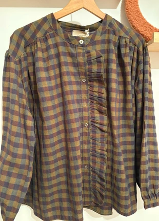 Blouse à carreaux détails volants, brand: Intuition, condition: New with tags, size: One size, €49.00, €52.15 includes Buyer Protection