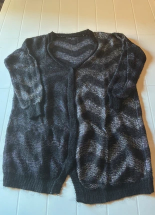 Cardigan Lungo Maxi Nero Brillante Effetto Mohair Zig Zag Lurex Oversize S/M, marque: Vintage Dressing, état: Très bon état, taille: Taille unique, 6,99 €, 8,04 € Protection acheteurs incluse