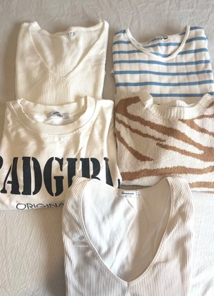Lot of 5 Tops and Sweaters – Size M/L. Lote de 5 camisetas y jerseys talla M/L, marca: Stradivarius, estado: Muy bueno, tamaño: M / 38 / 10, 12,00 €, 13,30 € Protección al comprador incluida