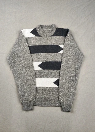 Pull d'hiver très confortable et doux, noirs/blancs/gris, vintage 80s, Y2K, taille M homme, condition: Very good, size: M, €24.00, €25.90 includes Buyer Protection