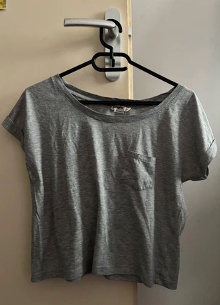 Crop top gris chiné manches courtes avec poche – Style casual cool 🌀, brand: Jennyfer, condition: Very good, size: M / 38 / 10, €4.99, €5.94 includes Buyer Protection