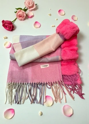 💖Maxi Bufanda Tartán Rosa y Lila con pelo suave Rosa Flúor 💖, marca: Boutique Italiana, estado: Novo com etiquetas, €16.00, €17.50 inclui Proteção do Comprador