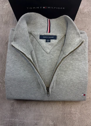 Pull camionneur 1/4 zips half zips tommy Hilfiger unies gris logo brodé taille XXL homme / PAN046, marca: Tommy Hilfiger, estado: Muito bom, tamanho: XXL, €39.90, €42.60 inclui Proteção do Comprador