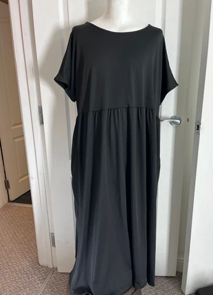 Oversized black jersey dress UK XXL relaxed flowy comfort fit minimalist British style, condition: Very good, size: XXL / UK 24-26, £4.99, £5.94 includes Buyer Protection