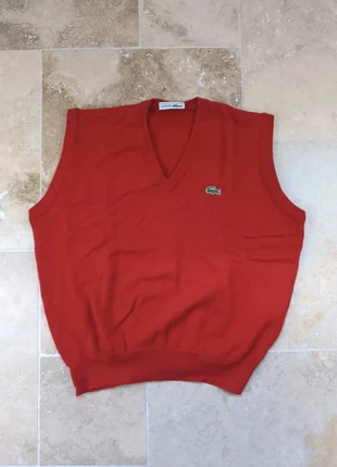 Pull sans manche Lacoste - Homme L court - Rouge - Pure laine vierge, marque: Lacoste, état: Très bon état, taille: L, 35,00 €, 37,45 € Protection acheteurs (Pro) incluse
