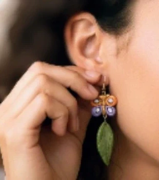 💯 Orecchini artigianali farfalla con foglia – fatti a mano, estado: Novo sem etiquetas, €5.90, €6.90 inclui Proteção do Comprador