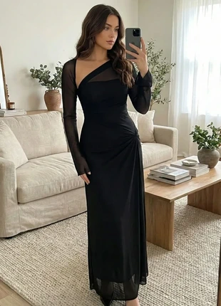 Sublime Robe de Soirée Longue Noire - Effet Tulle & Drapé Chic - taille S, brand: Boutique indépendante, condition: Very good, size: S / 36 / 8, €46.99, €50.04 includes Buyer Protection