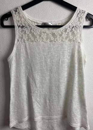 Débardeur blanc dentelle – Taille L – Élégant et léger – Marque Woman, marque: WOMAN, état: Très bon état, taille: L / 40 / 12, 4,00 €, 4,90 € Protection acheteurs incluse