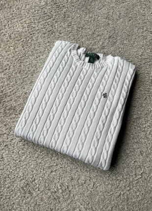 Pull d’Hiver Ralph Lauren Torsadé Col Rond Blanc, marke: Ralph Lauren, zustand: Sehr gut, größe: S / 36 / 8, 39,00 €, 41,65 € beinhaltet Vinted-Käuferschutz Pro