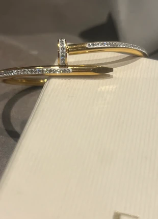 Bracelet clou doré et zirconium inoxydable, marque: Tendance, état: Très bon état, 7,00 €, 8,05 € Protection acheteurs (Pro) incluse