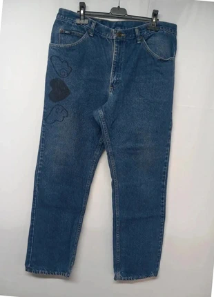 Jeans taille haute Lee vintage imprimé playboy bleu foncé en coton, brand: Lee, condition: Very good, size: One size, €7.00, €8.05 includes Buyer Protection