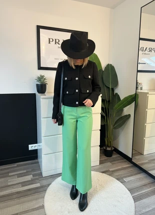 Ensemble chic Cache Cache – veste tweed noire + pantalon vert, marke: Cache Cache, zustand: Sehr gut, größe: XS / 34 / 6, 18,00 €, 19,60 € beinhaltet Vinted-Käuferschutz Pro