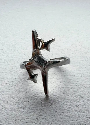 Bague argentée étoile, ajustable, brand: CHROME, condition: Very good, size: Adjustable, €5.79, €6.78 includes Buyer Protection