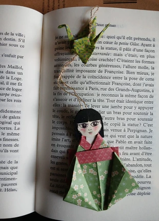 Adorable kekeshi et grue en origami marques pages#9, marca: Origami, estado: Nuevo con etiquetas, 5,00 €, 5,95 € Protección al comprador incluida