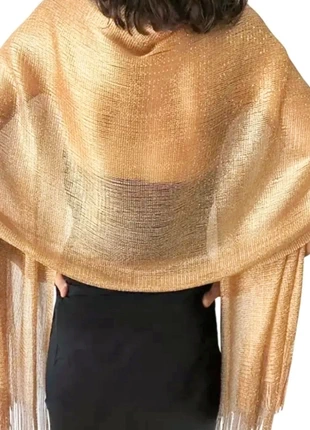 🤍Elegant Gold Bling Bling Scarf-Shawl, brand: Wedding, condition: New with tags, £5.99, £6.99 includes Buyer Protection