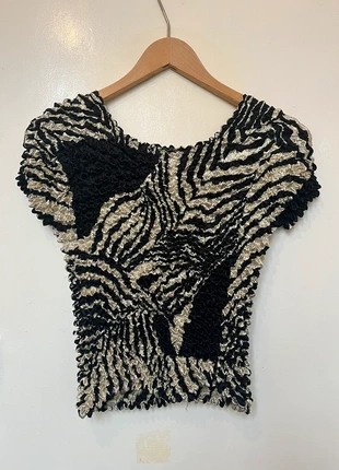 Vintage zwart wit popcorn shirt, merk: Vintage Dressing, staat: Goed, maat: M / 38 / 10, € 18,00, € 19,60 inclusief Kopersbescherming