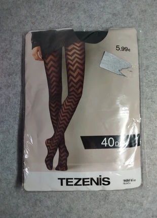 Collant Tezenis noir motif – Taille S/M – Neuf emballé, marca: Tezenis, estado: Novo com etiquetas, tamanho: M / 38 / 10, €2.50, €3.33 inclui Proteção do Comprador