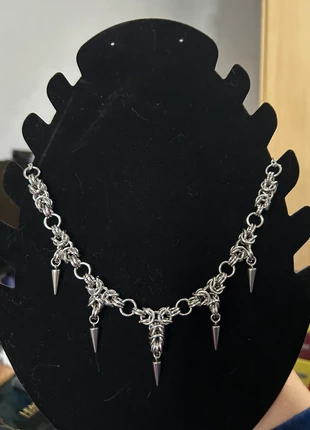 Collar chainmail gótico de acero con pinchos, marque: Local, état: Neuf sans étiquette, 18,00 €, 19,60 € Protection acheteurs incluse