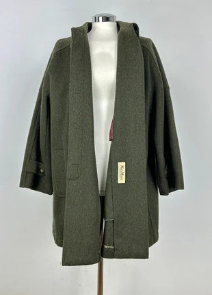 Cappotto Max Mara Verde Scuro Kaki Lana Oversize – Taglia UNI, marca: Max Mara, estado: Muito bom, tamanho: L / 40 / 12, €146.00, €154.00 inclui Proteção do Comprador Pro