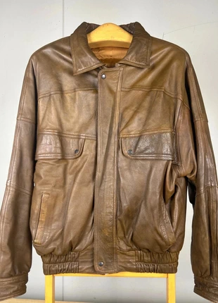 Chaqueta Marrón Vintage de Cuero Real | Estilo Retro Oversize 80s Talla, brand: Real Leather, condizioni: Ottime, taglia: L, €30.00, €32.20 include la Protezione acquisti