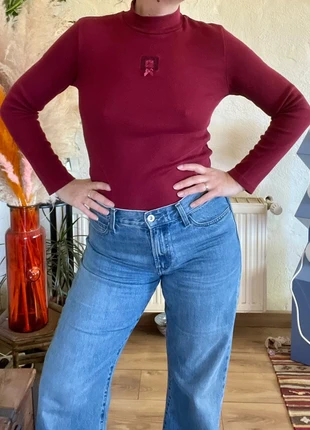 Tee-shirt col cheminée bordeaux Côté Anglaise broderie scottish, brand: Vintage Dressing, condizioni: Ottime, taglia: L / IT 44 / EU 40, €16.00, €17.50 include la Protezione acquisti