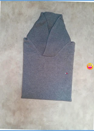 Pull Tommy Hilfiger gris col châle premium coton logo brodé homme taille M, marque: Tommy Hilfiger, état: Très bon état, taille: M, 25,00 €, 26,95 € Protection acheteurs (Pro) incluse